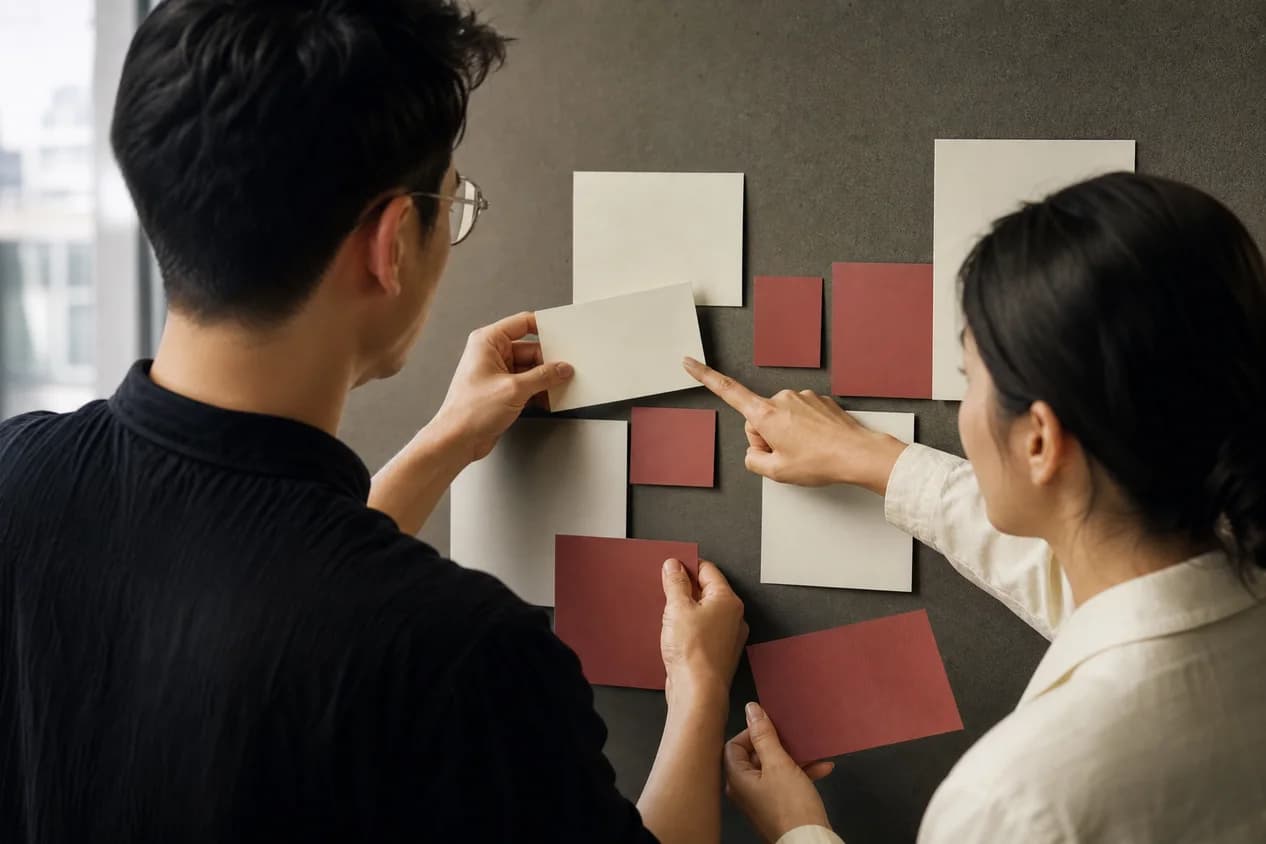 A founder and designer choosing a product direction together
