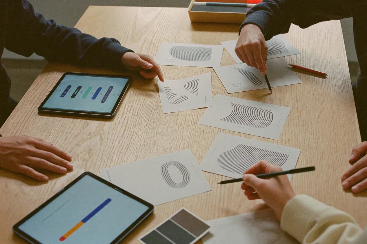 A product team reviewing scope cards and project priorities