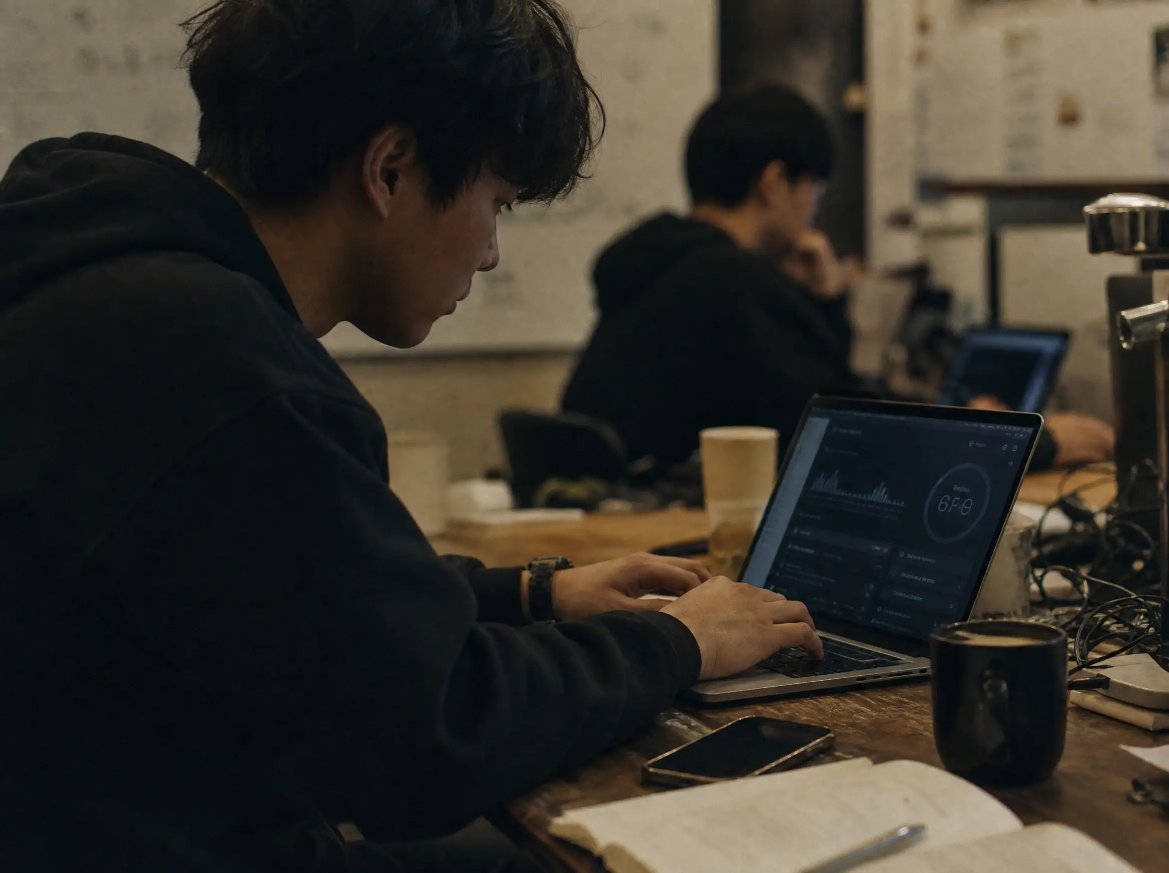 Analytics dashboard on a laptop during a site speed review