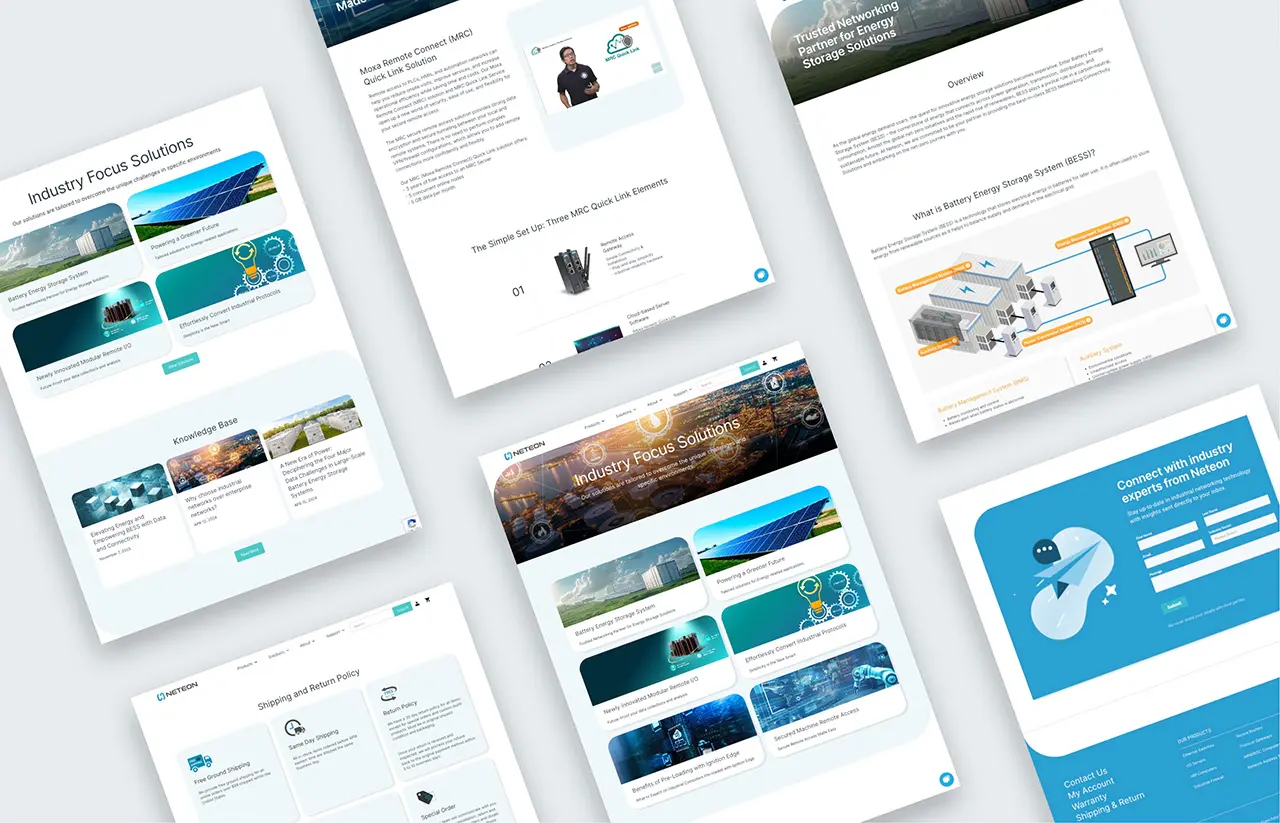 Neteon website on desktop